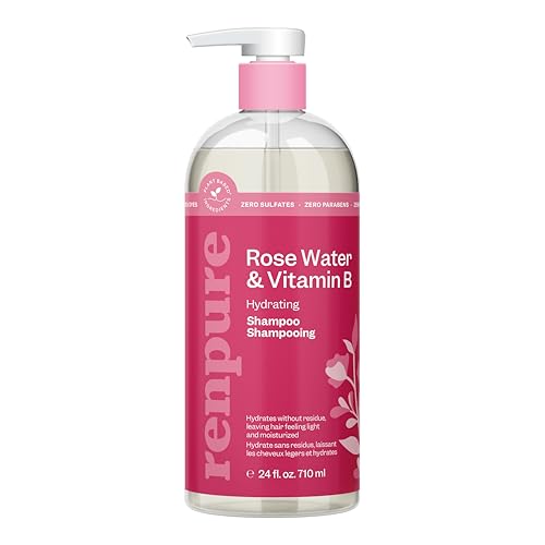 Champú Hidratante a Base de Plantas RENPURE con Rosa para Cabello Seco - Sin Sulfatos, Sin Parabenos, Cruelty-Free y Seguro para Color - Hidratante y - imagen 2