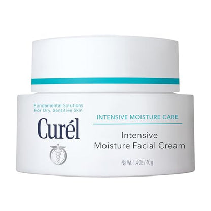 Crema Hidratante Intensiva para el Rostro Curel, Loción Facial Hidratante para Piel Seca a Muy Seca Sensible, Antienvejecimiento, Sin Fragancia, 1.4 - imagen 1