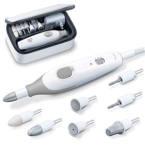 Beurer MP32 Taladro Eléctrico para Uñas con 7 Accesorios, Set de Manicura/Pedicura con 2 Niveles de Velocidad y Rotación Dual, Incluye Estuche de - imagen 3