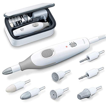 Beurer MP32 Taladro Eléctrico para Uñas con 7 Accesorios, Set de Manicura/Pedicura con 2 Niveles de Velocidad y Rotación Dual, Incluye Estuche de - imagen 3