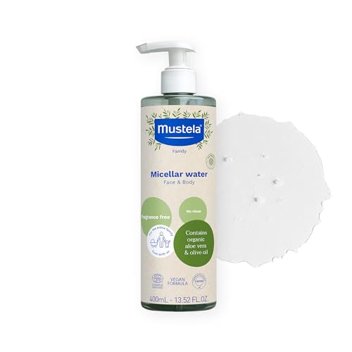 Agua Micelar Limpiadora Orgánica Certificada Mustela - Limpiador Natural Sin Enjuague con Aceite de Oliva y Aloe Vera - Para Bebés, Niños y Adultos - - imagen 1
