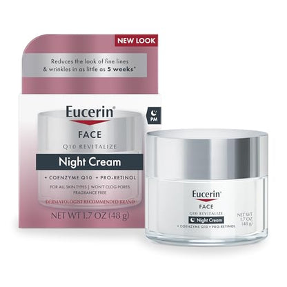 Crema de Noche Antiarrugas Eucerin Q10 + Pro-Retinol, Crema Facial para Piel Sensible, Tarro de 1.7 Oz - imagen 2
