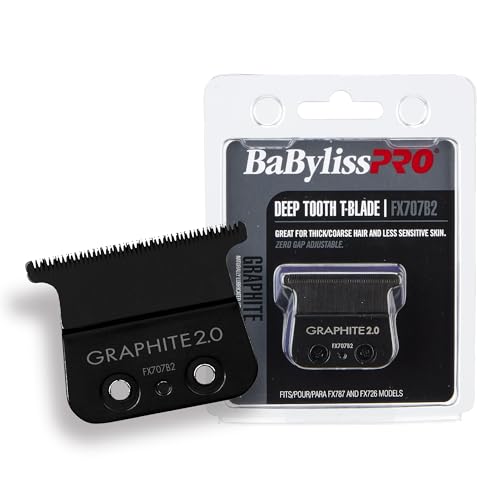 Cuchilla de Repuesto BaBylissPRO Barberology de Diente Profundo de Grafito para Cortadoras de Cabello (FX707B2), Negra - imagen 3