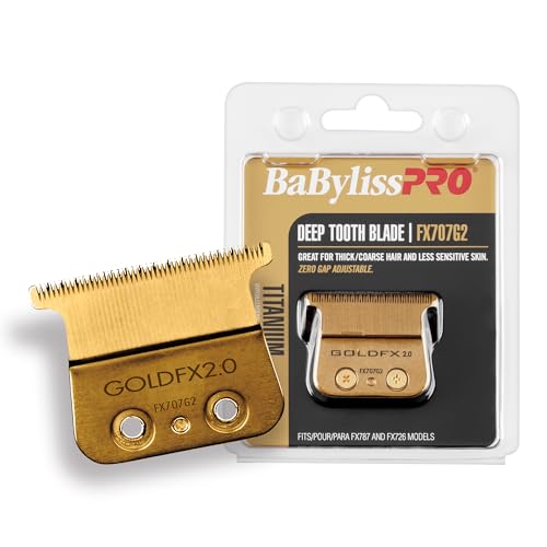 Cuchilla de Repuesto BaBylissPRO Barberology para Recortadoras de Cabello FX707G2, Diente Profundo, Color Dorado - imagen 4