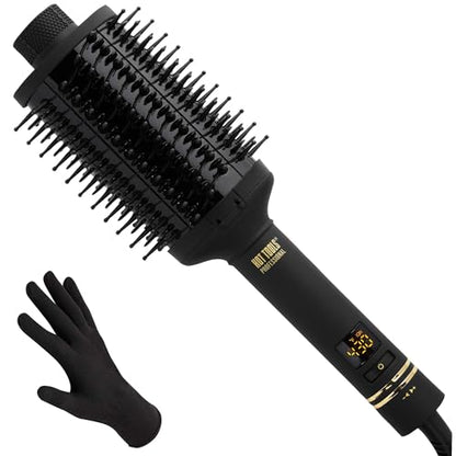 HOT TOOLS Pro Artist Heated Hair Styling Oval Brush, Black/Gold - imagen 3