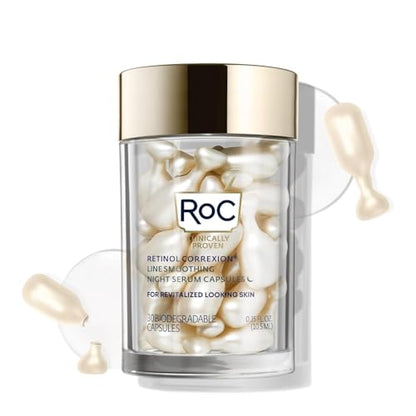 Suero Nocturno Anti-Envejecimiento RoC Retinol Correxion, 30 Cápsulas, Suero Facial para Líneas Finas y Cicatrices de Acné, Sin Fragancia, 0.35 Fl Oz - imagen 1