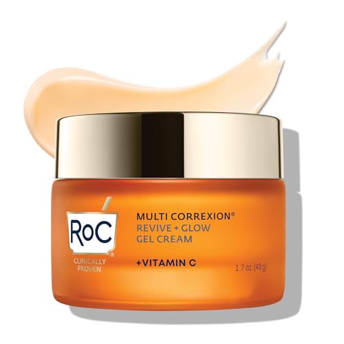 RoC Multi Correxion Revive + Glow Hidratante Facial con 10% de Vitamina C, Crema Gel Antienvejecimiento, Brillo Instantáneo, Hipoalergénico, Libre de - imagen 1