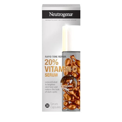 Neutrogena Rapid Tone Repair Cápsulas de Suero de Vitamina C al 20%, Suero Antioxidante para Iluminar Manchas Oscuras y Uniformar el Tono de Piel, - imagen 4
