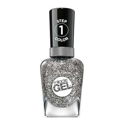 Sally Hansen Miracle Gel™, Esmalte de Uñas Glitter Plateado Deep Sea Diamond, Larga Duración, Fórmula Gel, Sin Necesidad de Lámpara UV - imagen 3
