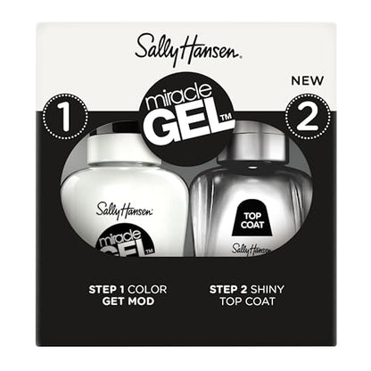 Sally Hansen Miracle Gel™, Dúo de Esmalte de Uñas Get Mod y Top Coat Brillante, Fórmula Gel Duradera, Sin Necesidad de Lámpara UV - imagen 3
