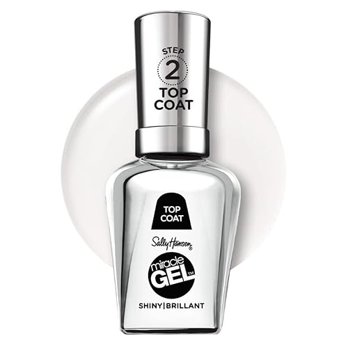 Sally Hansen Miracle Gel™, Top Coat Brillante, Larga Duración, Fórmula Gel, Sin Necesidad de Lámpara UV, Esmalte de Uñas Transparente - imagen 3