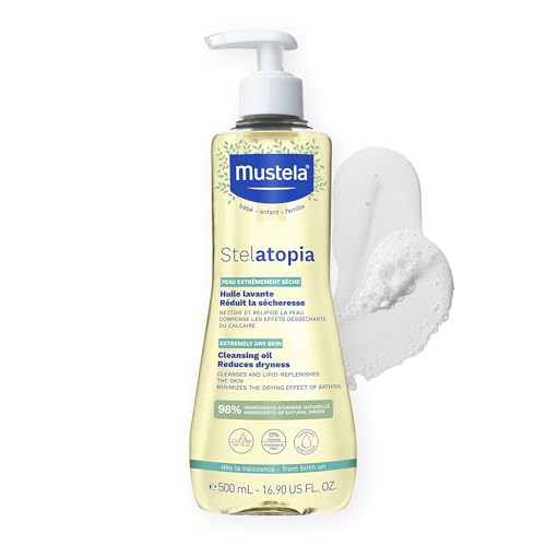 Mustela Stelatopia Aceite Limpiador para Piel con Eczema - Gel de Baño para Bebés con Aceite Natural de Aguacate y Girasol - 16.9 fl. oz. - imagen 2