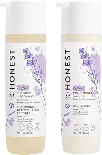 Champú, Gel de Baño y Acondicionador para Bebés The Honest Company, Dúo 2 en 1, Limpieza Suave, Sin Silicona, Aroma Lavanda, 20 fl oz - imagen 2