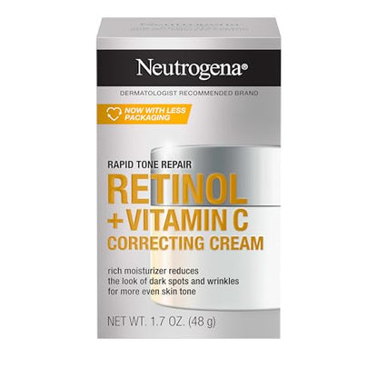 Crema Correctora Neutrogena Rapid Tone Repair con Retinol y Vitamina C, Hidratante Facial para Manchas Oscuras y Descoloración, 1.7 oz - imagen 3