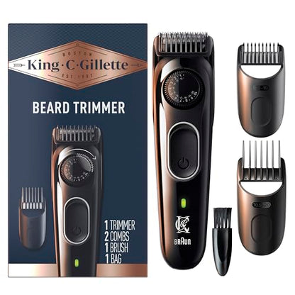 Recortadora de Barba Inalámbrica King C. Gillette para Hombres, Kit con 1 Recortadora, 3 Peines Intercambiables, 1 Cepillo de Limpieza, 1 Cargador, 1 - imagen 1
