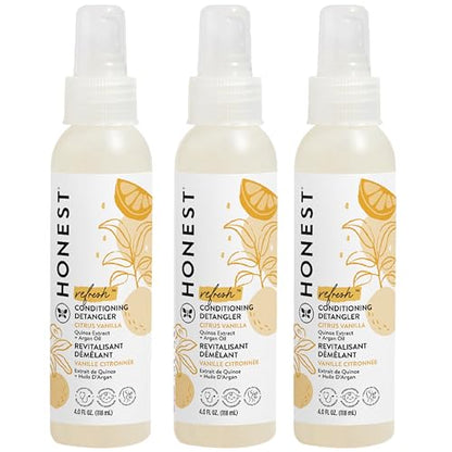 The Honest Company Acondicionador Desenredante para Cabello 3-Pack, Spray Fortificante Sin Enjuague, Sin Lágrimas, Hipoalergénico, Aroma - imagen 1