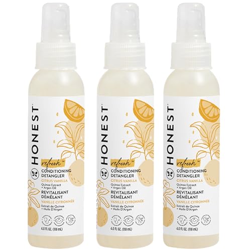 The Honest Company Acondicionador Desenredante para Cabello 3-Pack, Spray Fortificante Sin Enjuague, Sin Lágrimas, Hipoalergénico, Aroma - imagen 2
