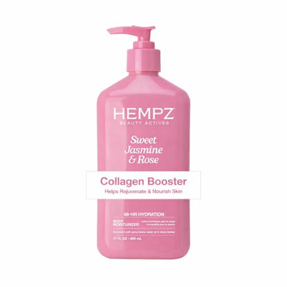 Hempz Hidratante Corporal de Jazmín Dulce y Rosa para Mujeres, 17 Fl. oz. - Loción Vegana Hidratante con Aceite de Semilla de Cáñamo, Colágeno y - imagen 1