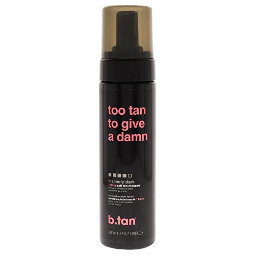 b.tan Ultra Dark Self Tanner Mousse | Too Tan - Espuma bronceadora express de 1 hora, brillo dorado, sin olor a bronceado falso, vegana, libre de - imagen 4