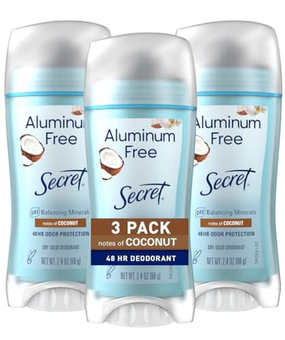 Desodorante Secret Sin Aluminio para Mujeres, Protección contra Olores 48hr, Ingredientes Naturales, Sin Parabenos, Colorantes, Talco y Bicarbonato, - imagen 1