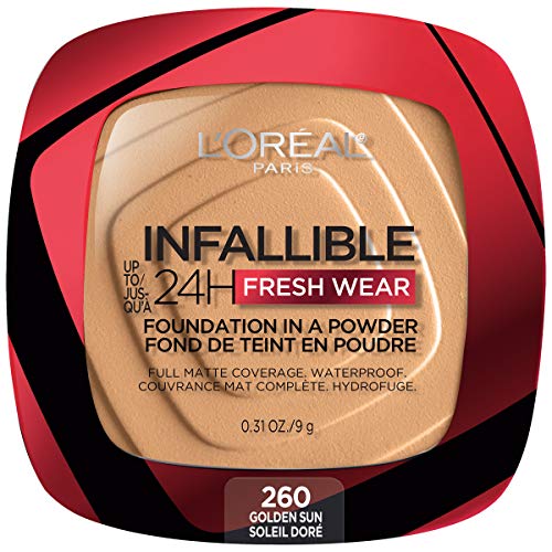 Base de Maquillaje en Polvo L'Oreal Paris Infallible Fresh Wear, 24 Horas de Duración, Resistente al Agua, Golden Sun, 0.31 oz. - imagen 3