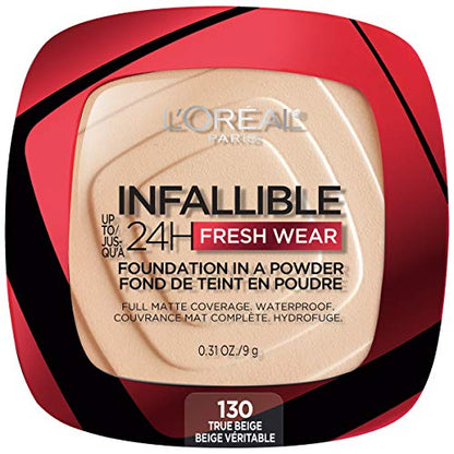 L'Oreal Paris Maquillaje Infallible Base en Polvo, 24H de Duración, Resistente al Agua, Beige Verdadero, 0.31 oz. (El Empaque Puede Variar) - imagen 1