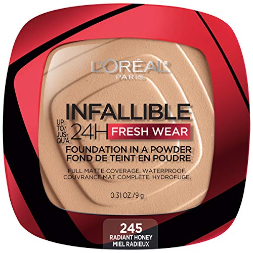 Base en polvo L'Oreal Paris Makeup Infallible Fresh Wear, 24 horas de duración, resistente al agua, tono Miel Radiante, 0.31 oz. - imagen 3