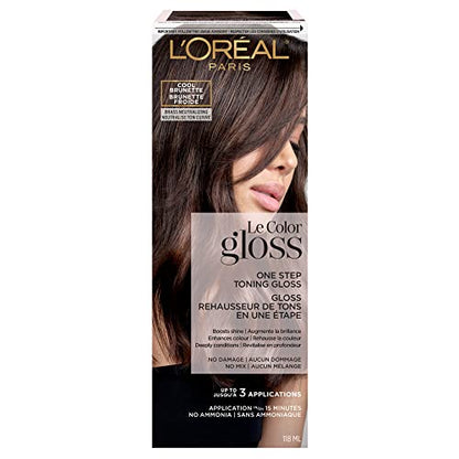 L'Oreal Paris Le Color Gloss Tono Único para Cabello, Castaño Frío, 4 Onzas - imagen 3