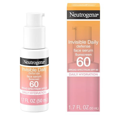 Neutrogena Defensa Invisible Diaria SPF 60, Suero Hidratante para el Rostro con Antioxidantes, Resistente al Agua (80 minutos), 1.7 Fl Oz - imagen 1