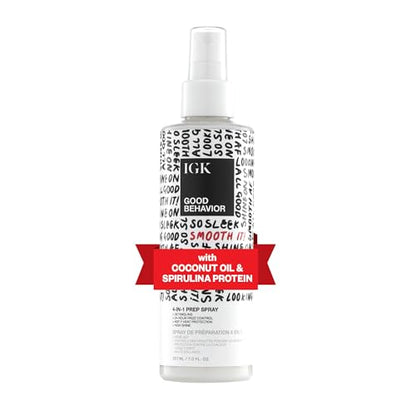 IGK GOOD BEHAVIOR Spray Preparador 4 en 1 | Acondicionador Sin Enjuague + Desenredante + Protector Térmico | Vegano + Libre de Crueldad | 7 Oz - imagen 1