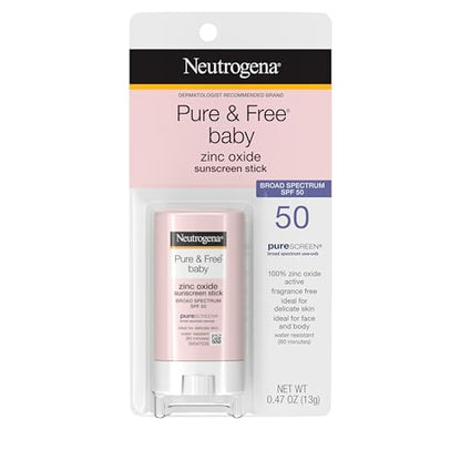 Protector Solar Mineral Neutrogena Pure & Free para Bebés en Barra, SPF 50, Resistente al Agua, Hipoalergénico, 0.47 oz - imagen 2