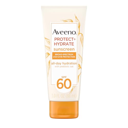 Loción Corporal Hidratante con Protector Solar Aveeno Protect + Hydrate, SPF 60, Avena Prebiótica, Sin Parabenos, 3.0 fl. oz - imagen 1