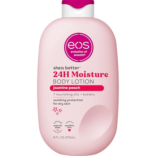 Loción Corporal eos Shea Better Jasmine Peach, Hidratación 24 Horas, Ligera y No Grasosa, Shea Natural, Vegana, 16 fl oz - imagen 2