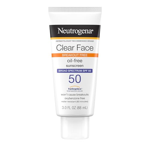 Loción Solar Neutrogena Clear Face para Piel Propensa al Acné, SPF 50, Resistente al Agua, Libre de Aceite, Fragancia y Oxybenzone, 3 Fl Oz - imagen 1