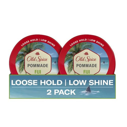 Pomada para el cabello Old Spice para hombres, Fiji, sujeción ligera, bajo brillo, 2.22 oz cada una, paquete doble - imagen 3