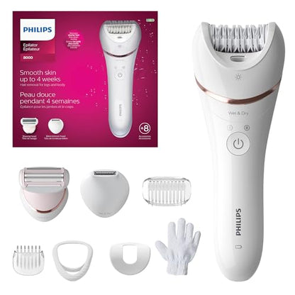Philips Epilator Series 8000, Wet & Dry, 3-in-1 with Shaver & Trimmer Attachments for Women, 8 Accessories Included, BRE720/14 - imagen 4
