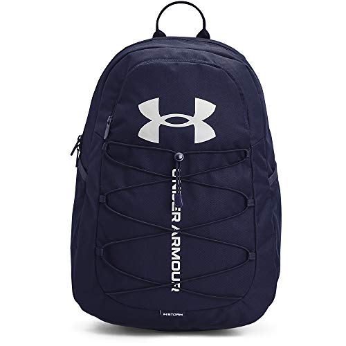 Mochila Deportiva Unisex Under Armour Hustle, Midnight Navy (410)/Metallic Silver, Talla Única - imagen 1
