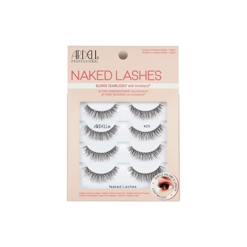 Ardell Naked Lashes 420 – Pestañas postizas ligeras y naturales con Invisiband, reutilizables, multipack de 4 pares, 1 paquete - imagen 3