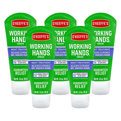 Crema de Manos O'Keeffe's Working Hands Tratamiento Nocturno; Tubo de 3 oz; (Paquete de 5) - imagen 1