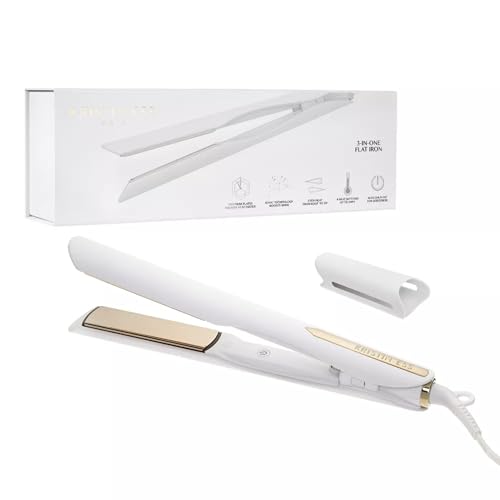 Plancha y Rizador de Cabello 3 en 1 Kristin Ess de Titanio - 1 1/4 - 440 Grados - Plancha Profesional Iónica de Doble Voltaje + Funda de Viaje - Para - imagen 4