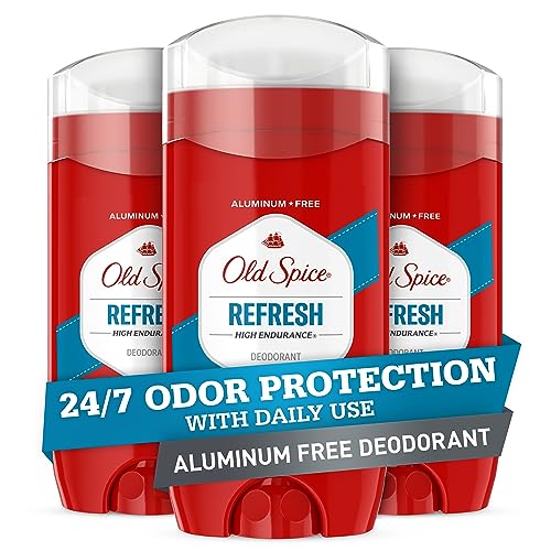 Desodorante Old Spice Sin Aluminio para Hombres, Alta Resistencia, Protección contra Sudor y Olores 24/7, Aroma Refrescante, 3.0 oz (Paquete de 3) - imagen 1
