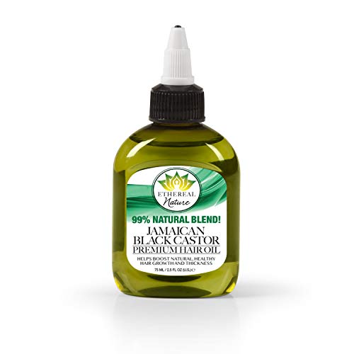 Aceite Capilar Natural Ethereal Nature 99% con Aceite de Ricino Negro Jamaicano, 2.5 Onzas, Transparente - imagen 1