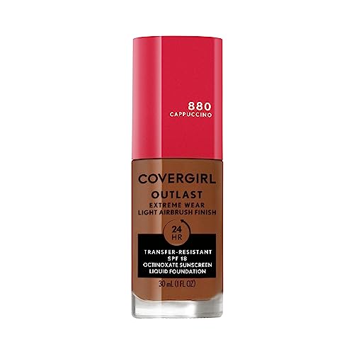 Base líquida de cobertura total Covergirl Outlast Extreme Wear 3 en 1, con protector solar SPF 18, color Cappuccino, 1 oz. - imagen 4