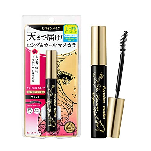 HEROINE MAKE by KISSME Máscara Waterproof Negra | Máscara Tubing para Volumen y Longitud con Fibra Definidora para Maquillaje de Ojos Rizados, Hecha - imagen 2
