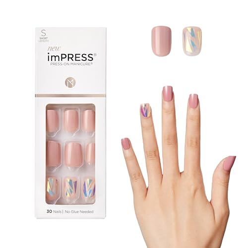 KISS imPRESS Uñas Postizas Sin Pegamento, Diseño 'Miracle', Rosa, Tamaño Corto, Forma Squoval, Incluye 30 Uñas, Toallita Prep, Instrucciones, 1 - imagen 3