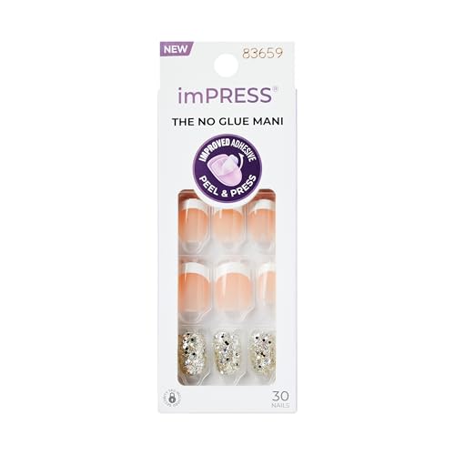 KISS imPRESS Manicura Postiza, Kit de Uñas Cortas con Tecnología PureFit, 'Time Slip', Incluye Toallita Preparadora, Lima Mini, Palito de Cutícula y - imagen 4