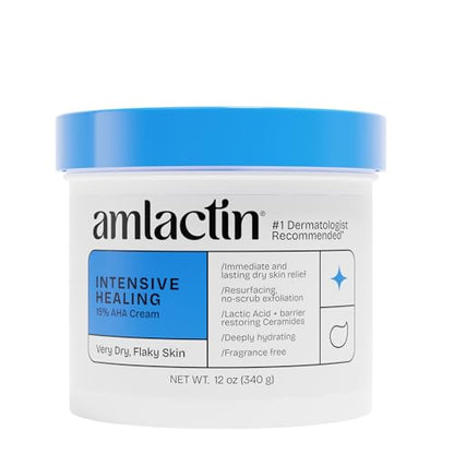 AmLactin Crema Corporal Terapéutica Intensiva para Piel Muy Seca - Exfoliante Sin Frotar y Hidratante con 15% de Ácido Láctico AHA y Ceramidas, 12 oz - imagen 3
