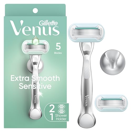 Gillette Venus Rasuradora Extra Suave Sensible para Mujeres, Incluye 1 Mango Reutilizable + 2 Recambios, Para Piel Sensible con Mango de Metal y - imagen 2