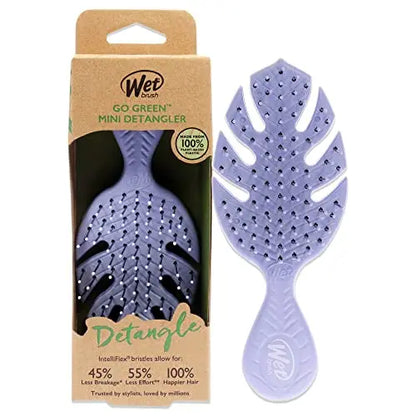 Wet Brush Go Green Mini Detangler, Púrpura - Cepillo de Viaje para Desenredar el Cabello con Cerdas IntelliFlex Ultra Suaves que Deslizan y Suavizan - imagen 2