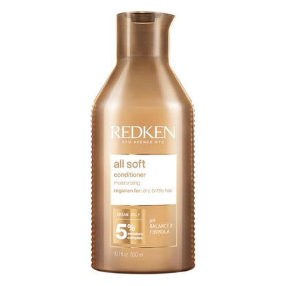 Acondicionador Redken All Soft | Para Cabello Seco y Frágil | Hidratante y Suavizante Intenso | Con Aceite de Argán | 10.1 Fl Oz - imagen 2